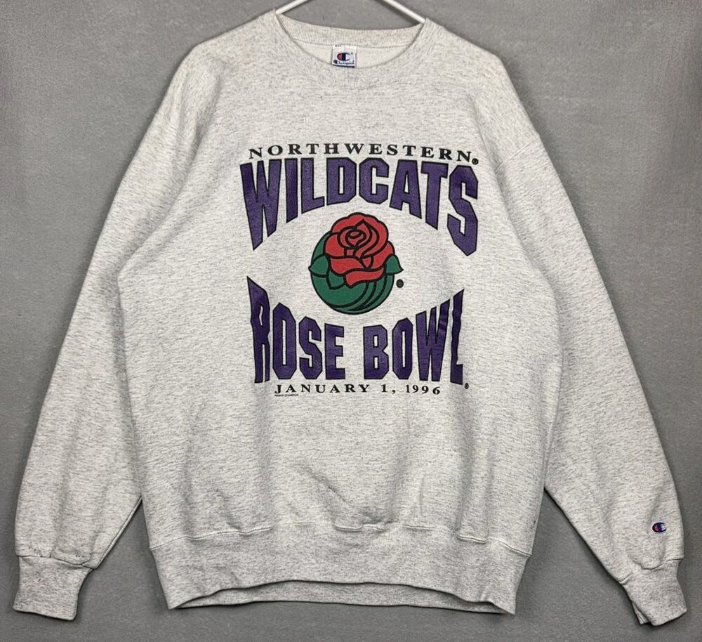 Champion 90s Northwestern Wildcats Rose Bowl Crewneck Sweater XXL